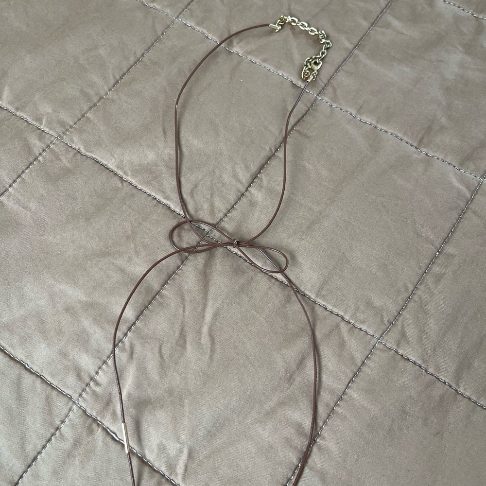 Elegant Brown Necklace with Gold Accents